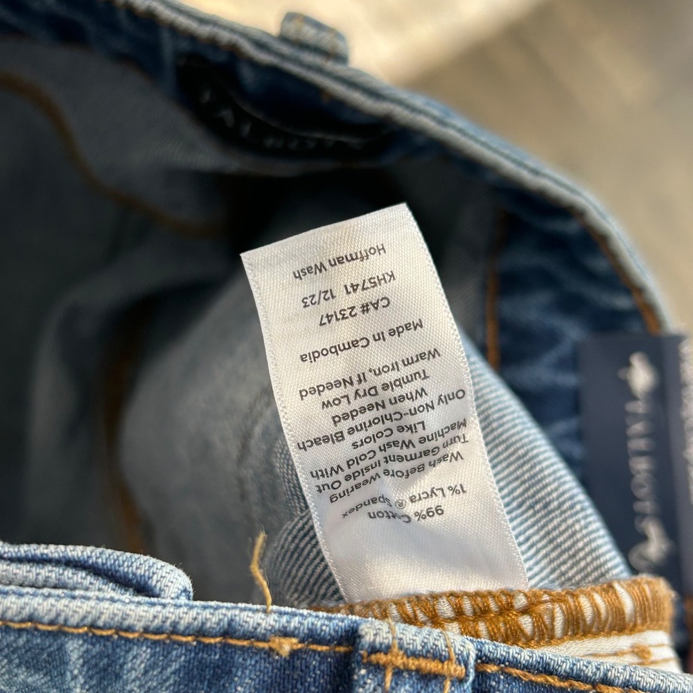 NWT Talbots Wide Leg Crop Jeans Women Size 4 Petite Two Tone Raw Hem $119 - Picture 11 of 11